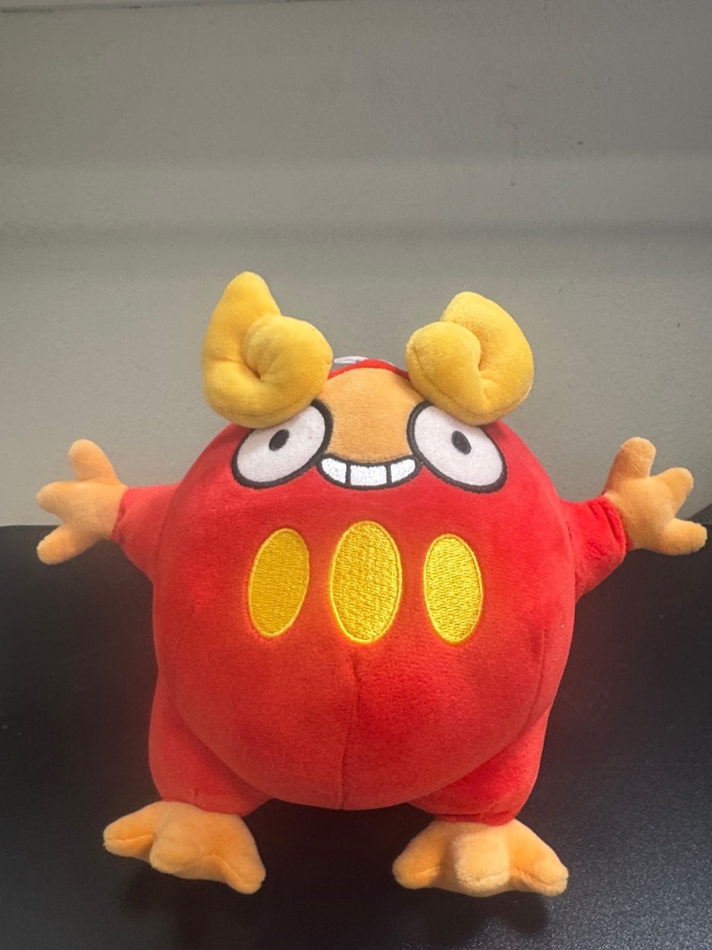 Pokemon Red and Yellow Plush Monster - Cute Horned Character